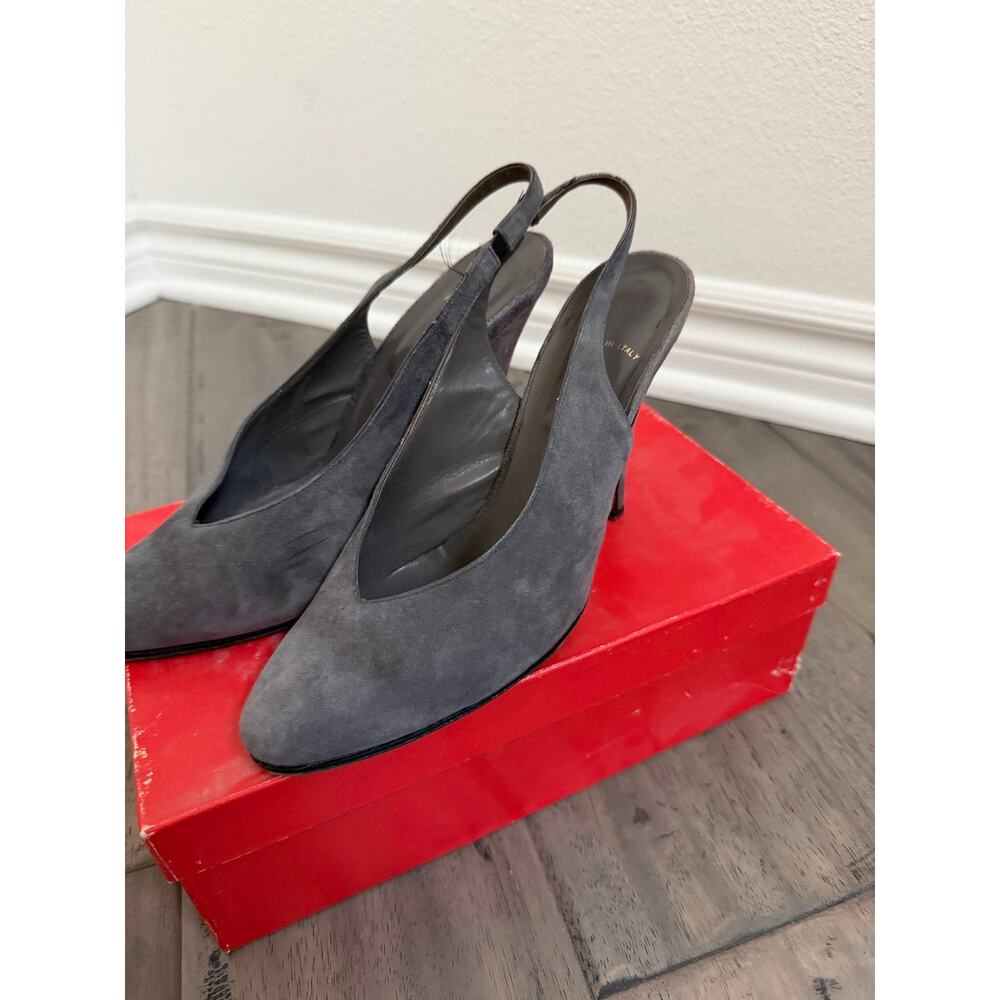 Vintage Halston gray suede heels size 7 1/2 - Picture 4 of 5